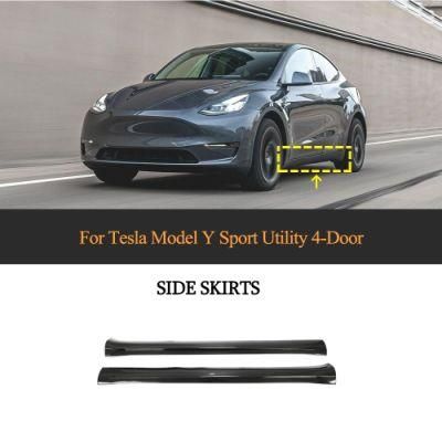 Dry Carbon Fiber Side Skirts for Tesla Model Y Cuv 2019-2022