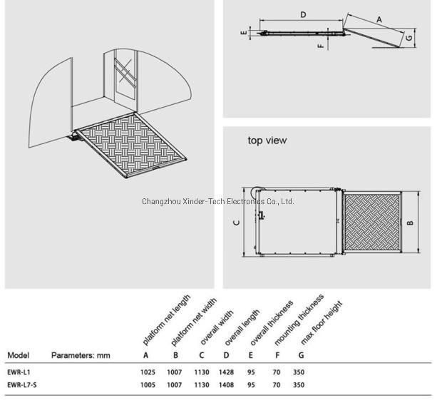 Electric Wheelchair Ramp Electric Loading Ramp with Ce and Emark Certificate Loading 350kg