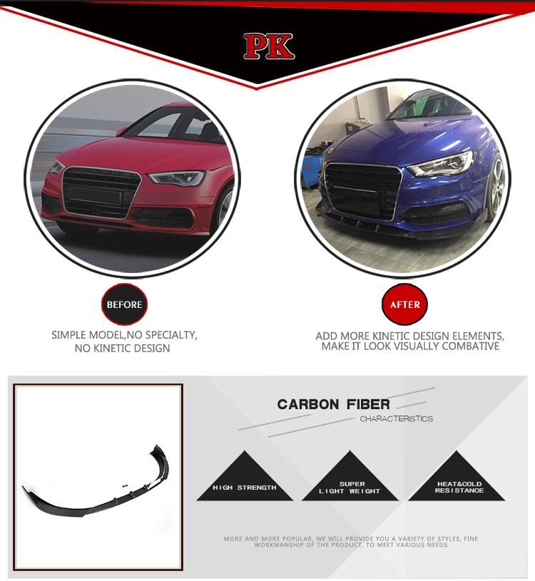 Carbon Fiber S3 Front Bumper Lip for Audi A3 S-Line S3 Hatchback 2014-2015