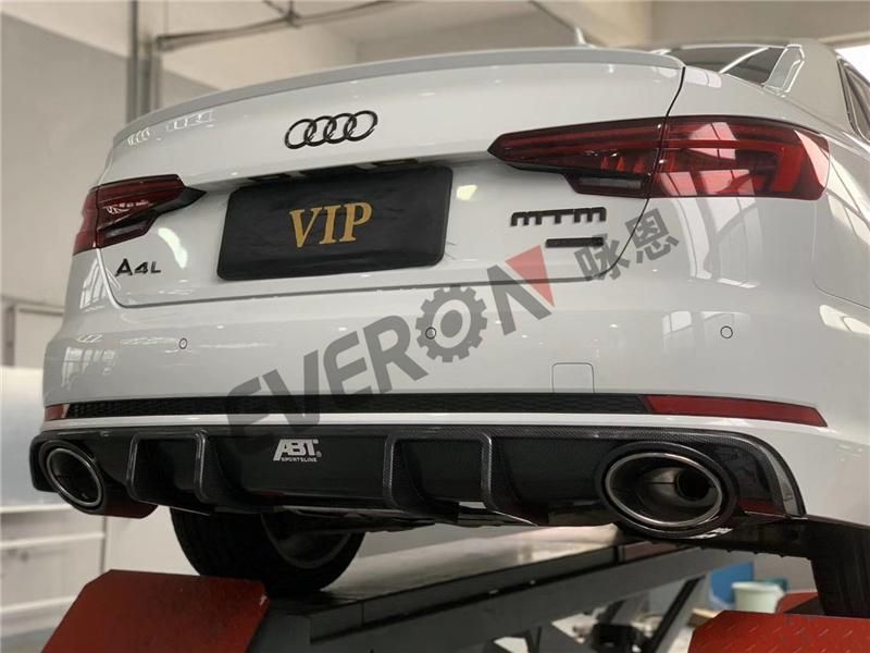 Abt Style RS4 Rear Bumper Diffuser with Tail Pipe for Audi A4 Sline 2017