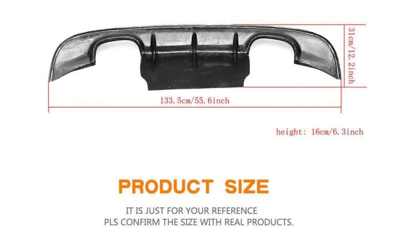Carbon Fiber Rear Bumper Diffuser Spoiler Lip Kit Fit for Jaguar Xe Sedan 15-17
