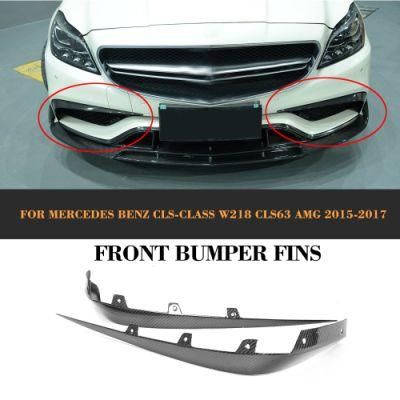 B Style Carbon Fiber Front Bumper Fins for Mercedes Benz Cls-Class W218 Cls63 Amg 15-17 (Fit: W218 CLS63)