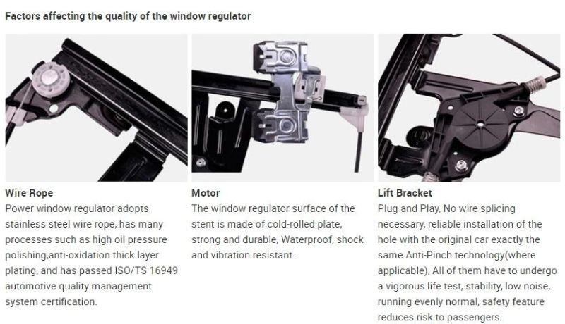 Auto Parts Universal Electric Window Regulator for VW Beetle OEM 1c0837656b 1c0837656c