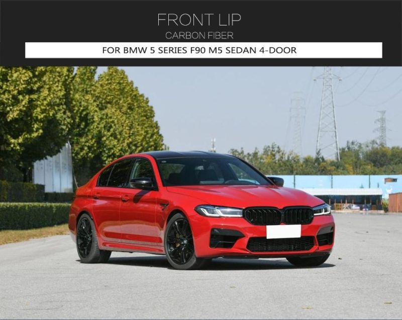 Dry Carbon Fiber Front Bumper Lip for BMW 5 Series F90 M5 Sedan 4-Door 2021