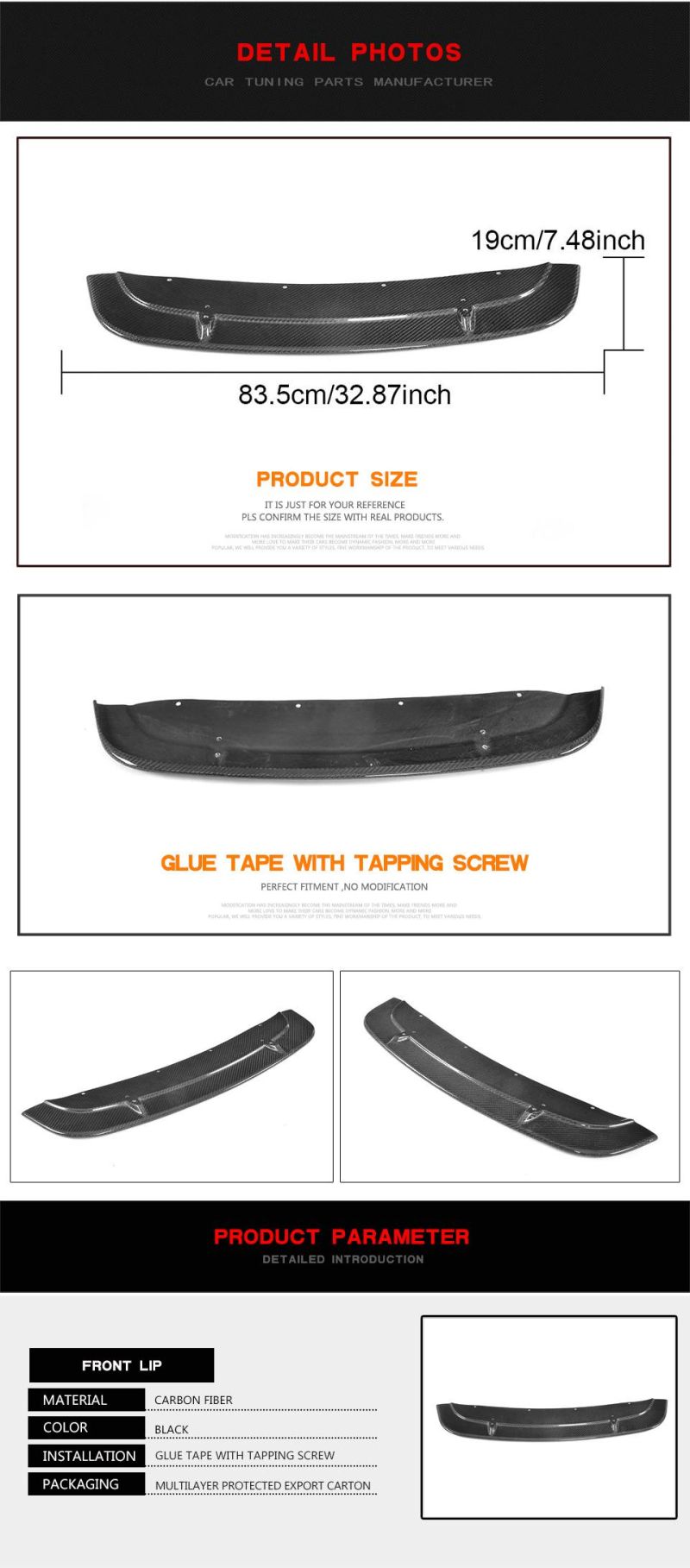 Carbon Fiber Front Bumper Lip Splitters Spoiler for BMW F87 M2 2016 - 2018