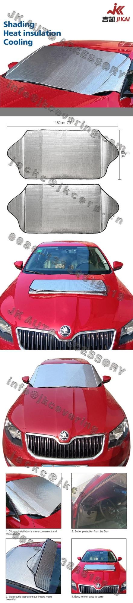 Sun Shade for Car Silver Foil Car Front Sun Shade with Customized Logo