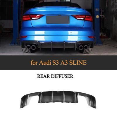 Facelift S3 Carbon Fiber Rear Valance Kit for Audi S3 8V A3 Sline Sedan 17-18