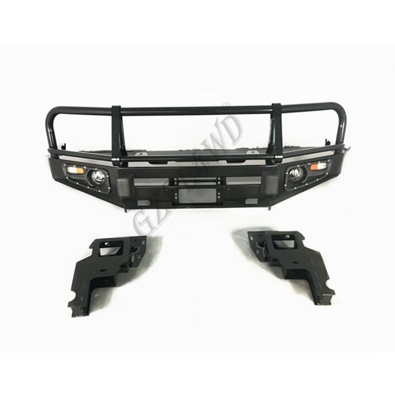 Heavy Duty Front Bumper with Lights for Toyota Land Cruiser 76 Series