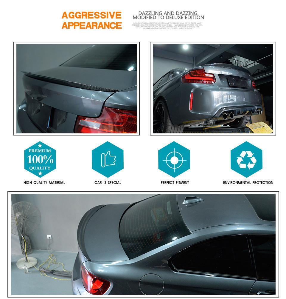 Carbon Fiber Rear Spoiler for BMW F87 M2 F22 220I 228I M235I M Sport Coupe 2-Door 14-17 (Fits: F22 F87 M2)