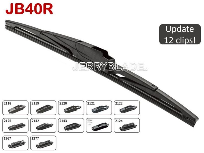 Best Seller Multiclip Rear Wiper Blade Jb40r with 12 OE Clips for All Car, One-for-All Type Universal Multifunctional Rear Wiper Blade Super Manufacturer Supply