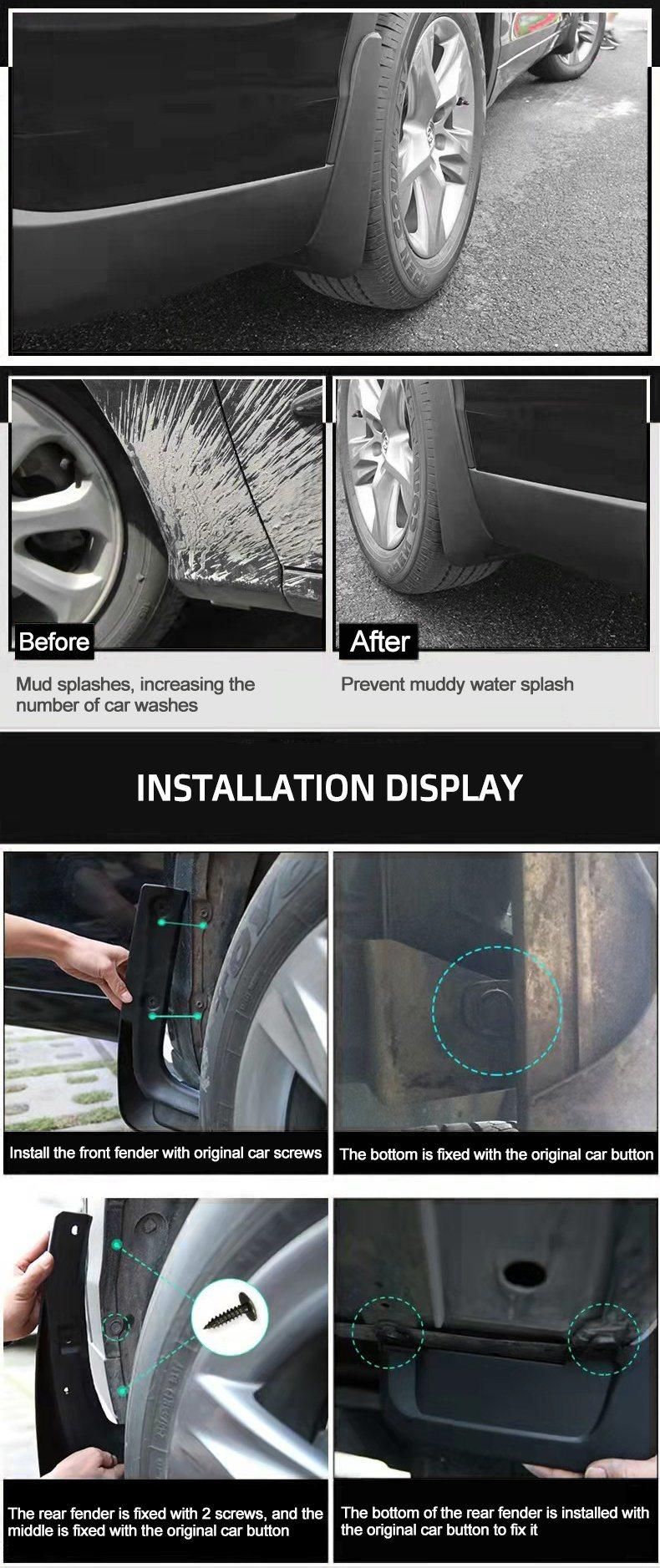 Customized Logo 4PCS Plastic Car Front Rear Fender Flare Mud Flaps Splash Guards Mudguard for Ford F150 2021