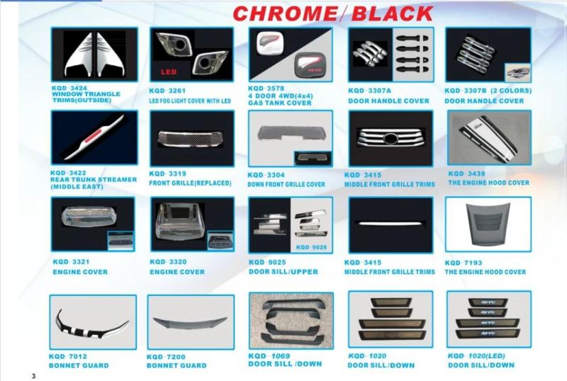 ABS Chrome Side Molding/Body Trims for Toyota Revo