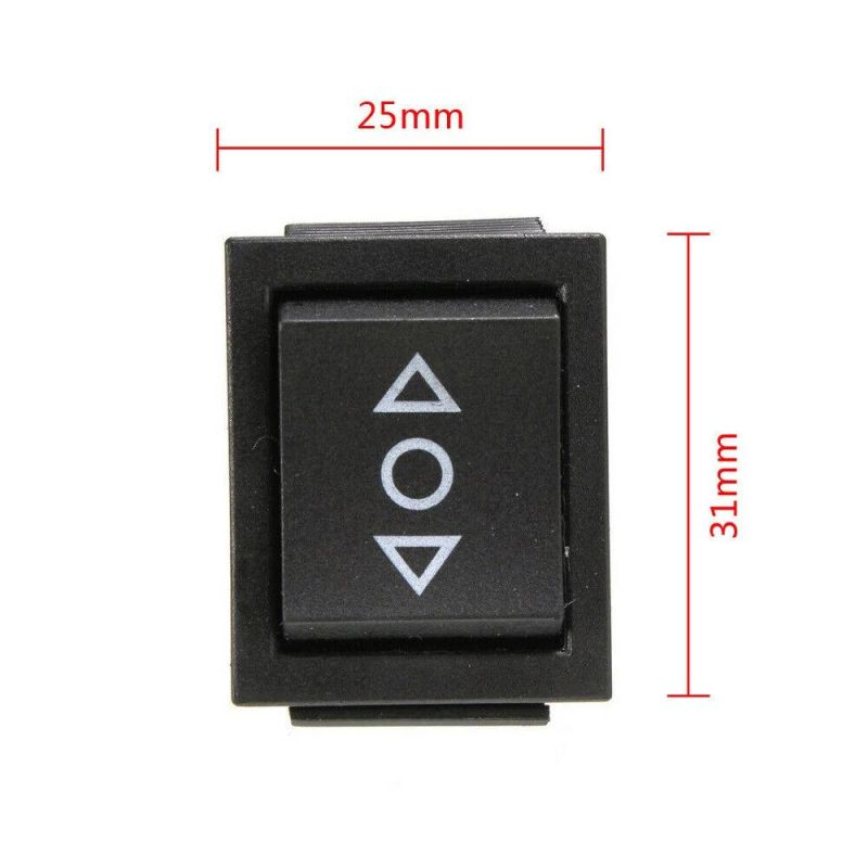 Black 3-Position on-off-on Boat Rocker Switch 6-Pin Dpdt 10A 250V Car Accessory Window Switch/Sunroofs Switch/Actuators Switch