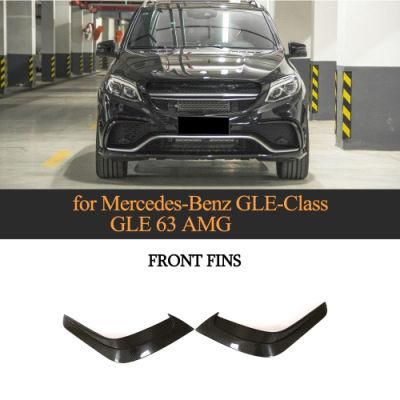 B Style Carbon Fiber Front Bumper Fins for Mercedes-Benz Gle-Class Gle 63 Amg Coupe 15-18