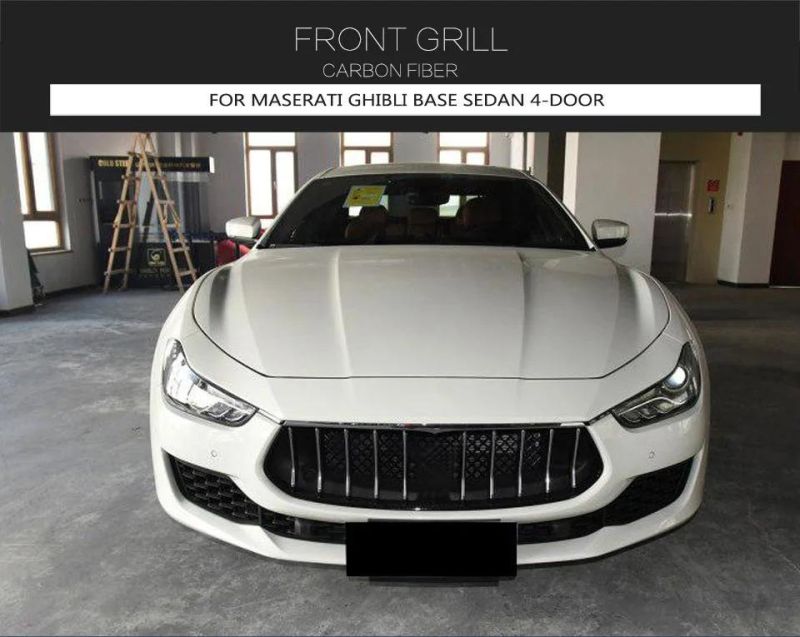 Carbon Fiber Front Grill Trims for Maserati Ghibli Base Sedan 4-Door 2018-2019
