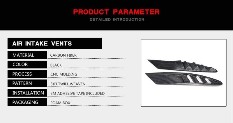 Carbon Fiber Front Bumper Air Intake Vents for Ferrari 458 Base Coupe 2-Door 2011-2013