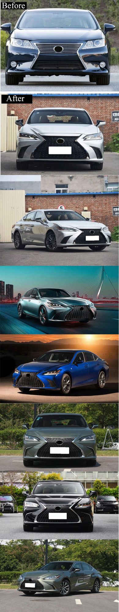 Front Bumper with LED Headlights for Lexus Es250 2013 Upgrade Es200 2018 F-Sport Style