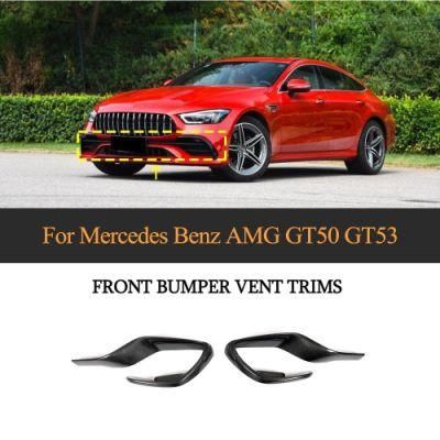 Carbon Fiber Front Bumper Vents Trims for Benz Mercedes Amg Gt50 Gt53 2019-2020