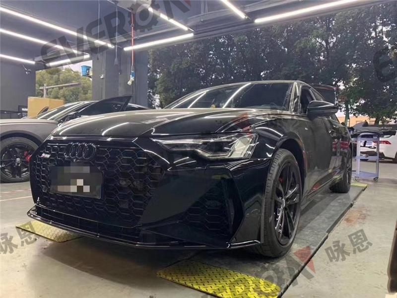 RS6 Style Car Body Kit Front Bumper with Honeycomb Grill for Audi A6 C8 2019-2021