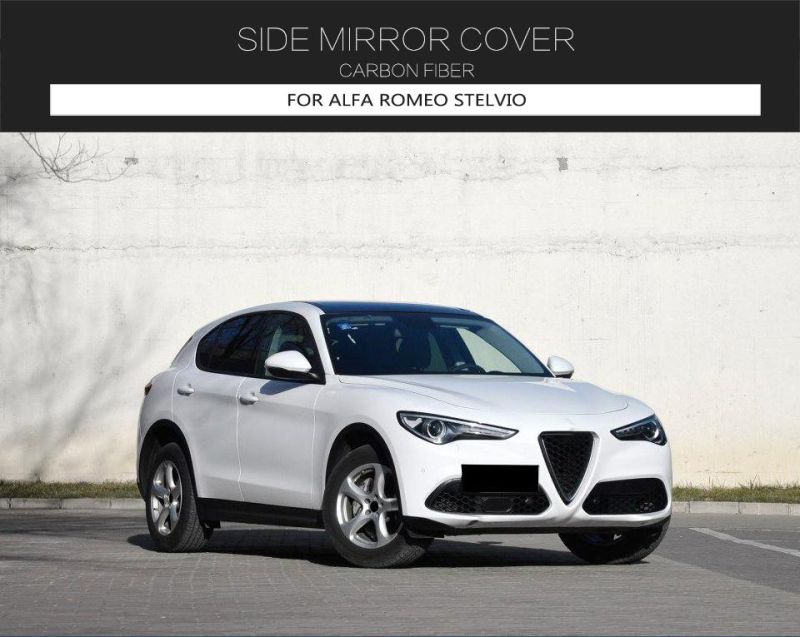 Carbon Fiber Side Mirror Caps Fit for Alfa Romeo Stelvio 2017-2018