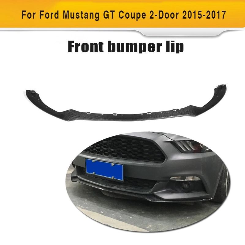 Carbon Fiber Front Bumper Chin Lip Splitter for Ford Mustang Gt Coupe 2-Door 2015-2017