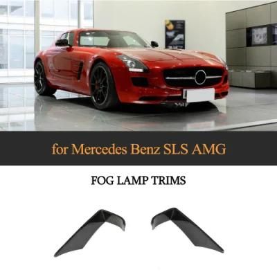 Carbon Fiber Front Bumper Fog Lamp Trims for Mercedes Benz SLS Amg 2010-2013