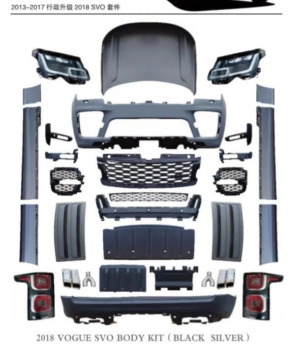 Newest Facelift Bodykits L405 Svo Type Full Bumper Body Kit for Range Rover Vogue 2014-2017 Upgrade to 2018 2019 2020 2021 Car Convert Auto Parts