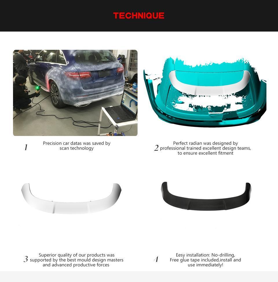 Dry Carbon Fiber Rear Roof Spoiler for Audi RS4 B9 Avant 2020-2021