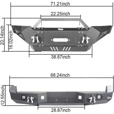 4X4 Accessories Steel Bumper for Ford Ranger/Hilux Revo Tacoma 2005-2016 Rear Bumper