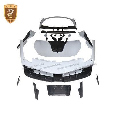 Modified Parts Mi-Sha Style Carbon Fiber+Fiberglass Car Bumper Chin Engine Hood Body Kits for Ferarri 488 Gtb