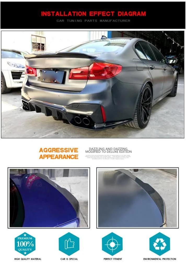 Carbon Fiber High Kick Spoiler for BMW G30 530I 540I F90 M5 Sedan 4-Door 2017-2019