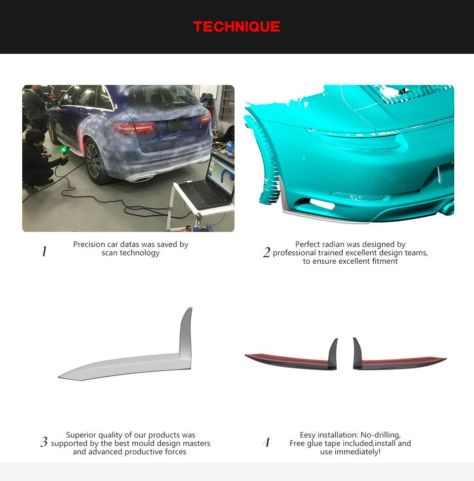 Carbon Fiber 991 Rear Bumper Splitter for Porsche 911 991 Carrera 4 Gts 3.0t 2017-2019