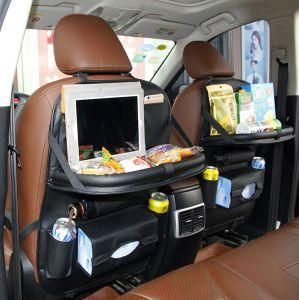Leather Car Back Seat Organizer with Foldable