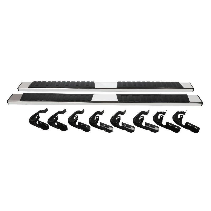 OEM 6 Inches Stainless Steel Square Tubing Side Pedal Running Boards Compatible with 07-18 Chery Sliverado Crew Cab