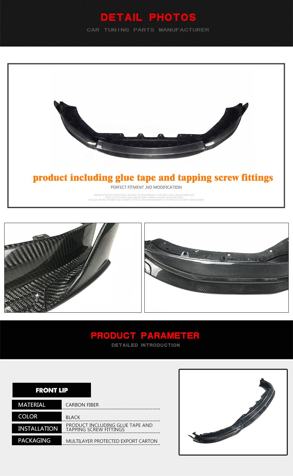 Jc-Wsm015-1 Carbon Fiber Front Bumper Lip Spoiler Bodykit Fit for Maserati Levante 2016-2019