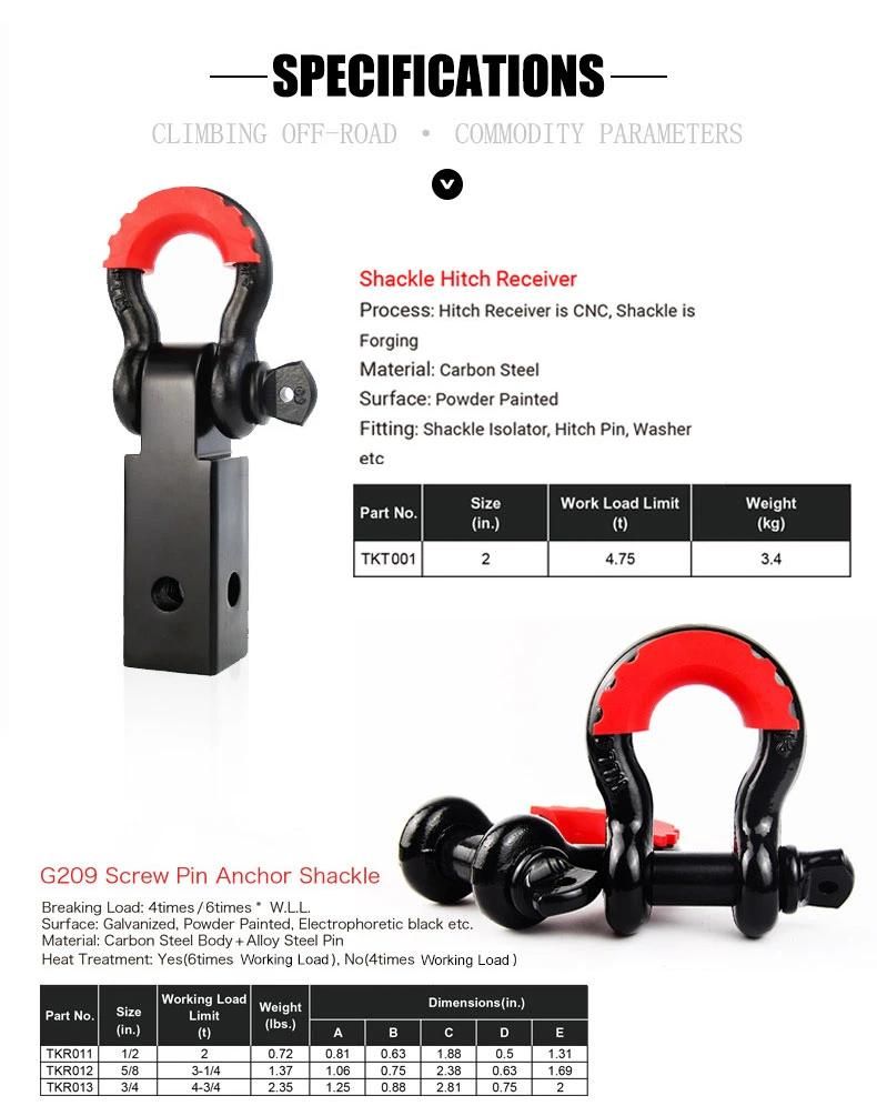 Hitch Receiver Tow Strap off-Road Recovery Kit