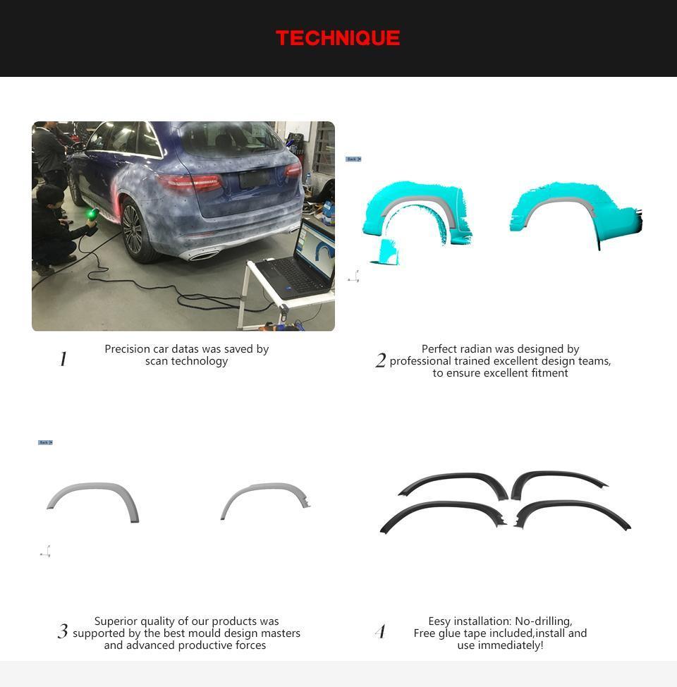 Car Wheel Eyebrow Arch Trim Lips Fender Flares Protector for Lexus Lx470 Lx570 Sport Utility 4door 2007-2019