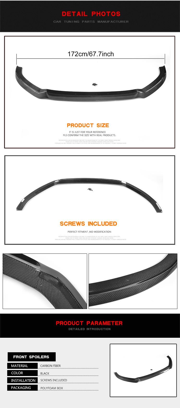 Carbon Fiber Front Bumper Lip for Audi S3 A3 8V Sline Sportback 2017-2018