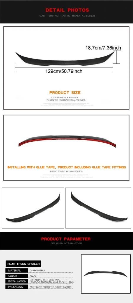 Carbon Fiber High Kick Spoiler for BMW G30 530I 540I F90 M5 Sedan 4-Door 2017-2019