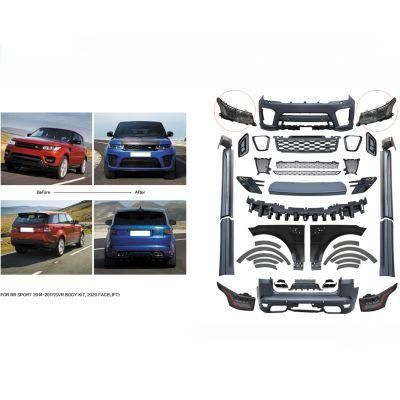 Automobile Parts Front and Rear Bumper with Grille and Light for Range Rover Sport 2014-2017 Upgrade 2018-2021 SVR Model