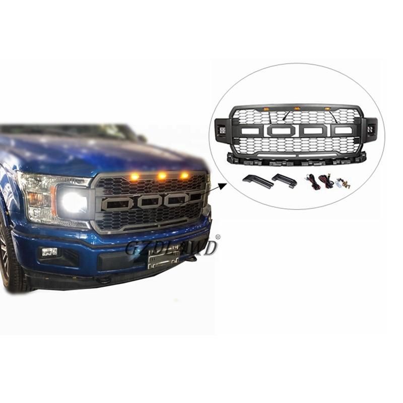 ABS with LED Light Bar Front Grille for Ford F150 15-17