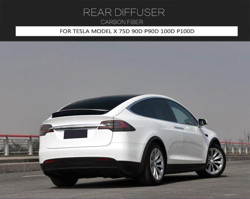 Carbon Fiber Rear Bumper Diffuser for Tesla Model X 75D 90d P90d 100d P100d 2016-2018
