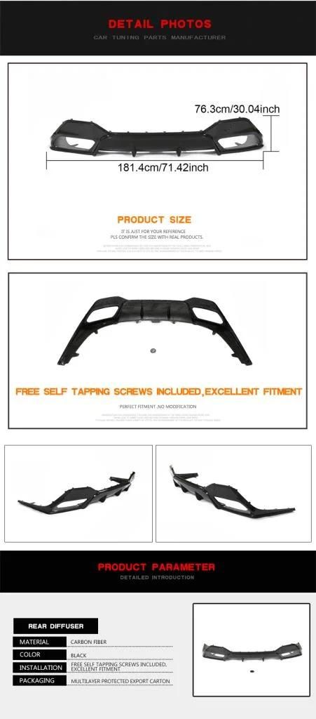 Carbon Fiber G16 Rear Diffuser for BMW 8 Series M-Sport 4D 2019-2021