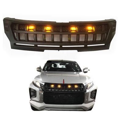 with LED Light 4X4 ABS Plastic Car Front Grille for Mitsubishi Triton L200 2019 2020 2021