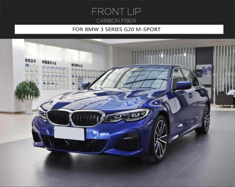 for BMW 3 Series G20 M-Sport Carbon Fiber Front Bumper Lip 2019-2020