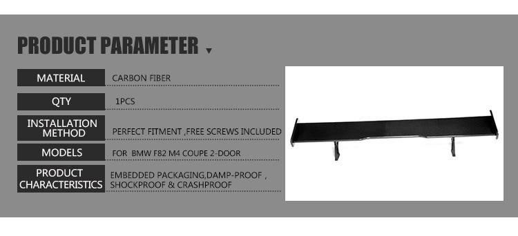 Carbon Fiber Rear Wing Spoiler for BMW F82 M4 Coupe 2014-2017