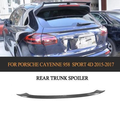 Carbon Fiber Rear Middle Wing Spoiler for Porsche Cayenne 958 Turbo S Sport 4-Door 2015-2017