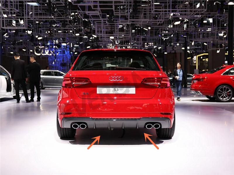 Rear Diffuser with Tail Pipe for 2017 Audi A3 Sport Change to S3 Looking