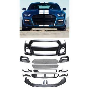 Auto Modified High Quality PP Material Front Bumper for Mustang Shelby Gt500 2018-20 Style Body Kit Front Bumper Fit