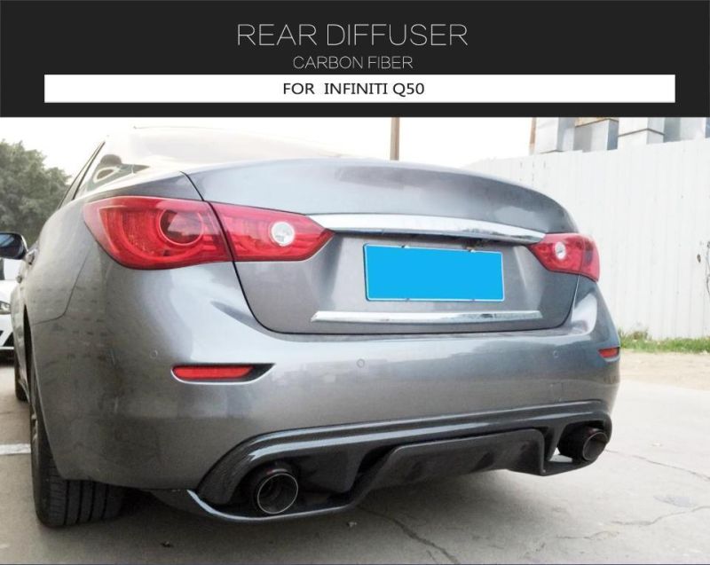 Carbon Fiber Rear Bumper Diffuser for Infiniti Q50 Sedan 4-Door 2014-2016
